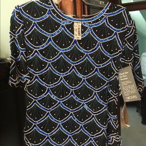 NWT Black beaded top